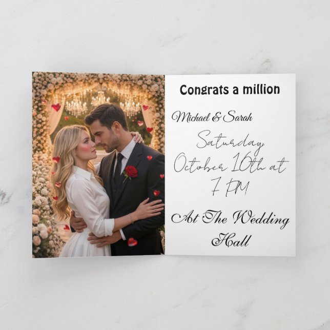 Invitación de boda romántica elegante (Interior)