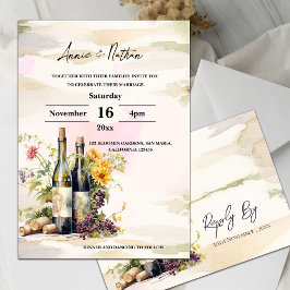 Invitación de Boda Romántica en Viñedo Rústico