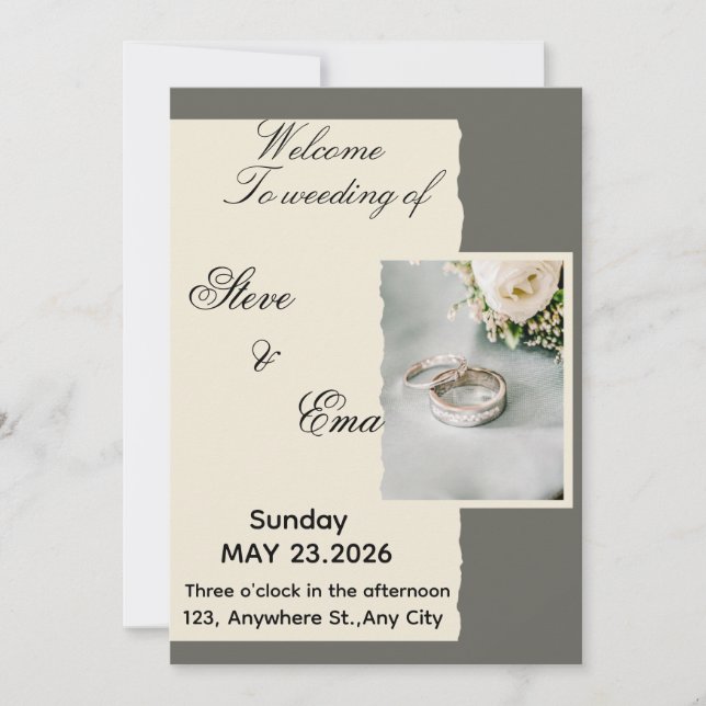 Invitación de boda romántica etérea | Suave y atem (Anverso)