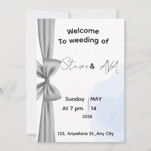 Invitación de boda romántica gris minimalista El