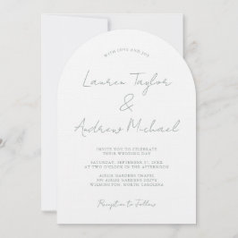 Invitación de boda romántica moderna arco verde sa