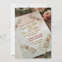 Invitación de Boda Romántica Moderna – Rubor & Bri