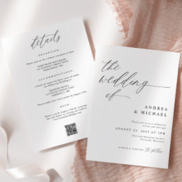 Invitación de Boda Romántica Moderna Todo en Uno