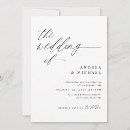Invitación de Boda Romántica Moderna Todo en Uno
