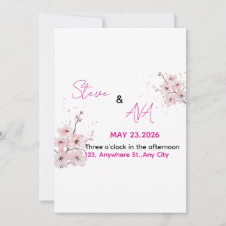 Invitación de boda romántica rosa suave | Elegante