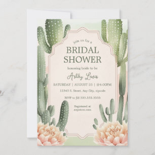 Invitación de Boda Romántica Suculenta Cactus boho