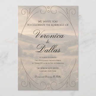 Invitación de Boda Romántica Vintage