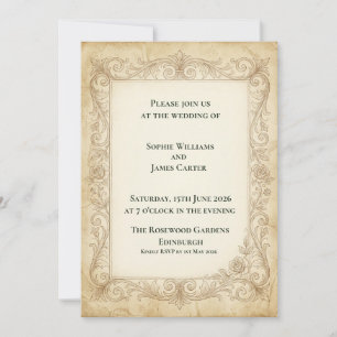 Invitación de boda Rosa Barroca