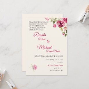 Invitación de boda Rosa Boysenberry