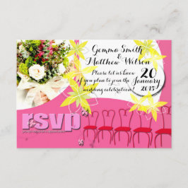 Invitación de boda rosa chicle RSVP