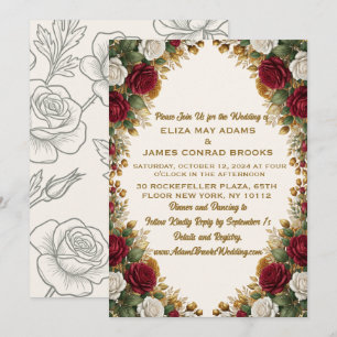 Invitación de Boda Rosa de Nueva York