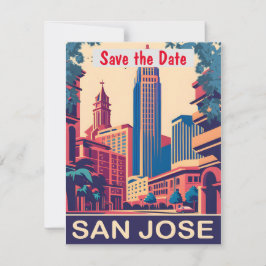 Invitación de boda rosa de San José California