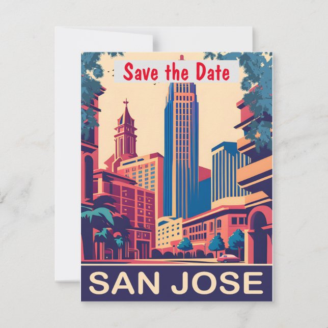 Invitación de boda rosa de San José California (Anverso)
