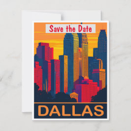 Invitación de boda rosa del horizonte de Dallas Te
