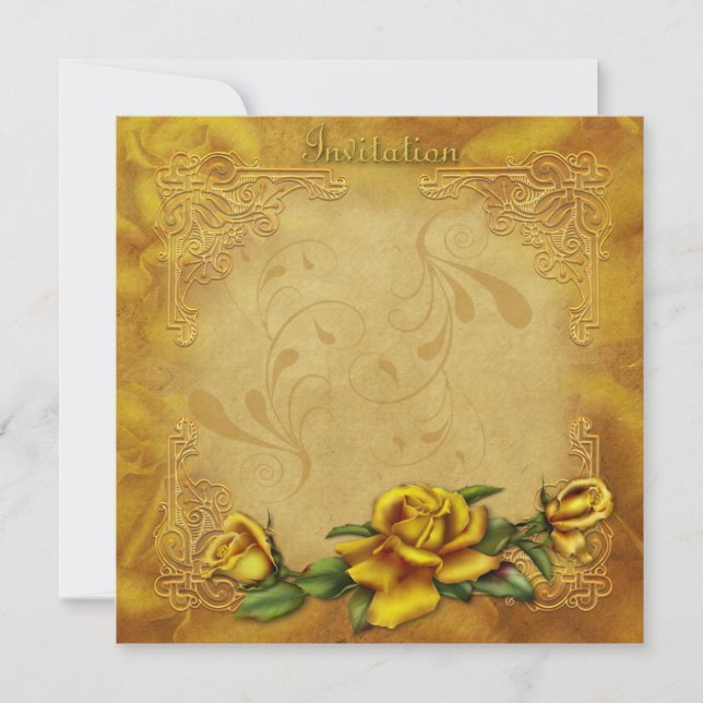 Invitación de Boda Rosa Dorada (Anverso)