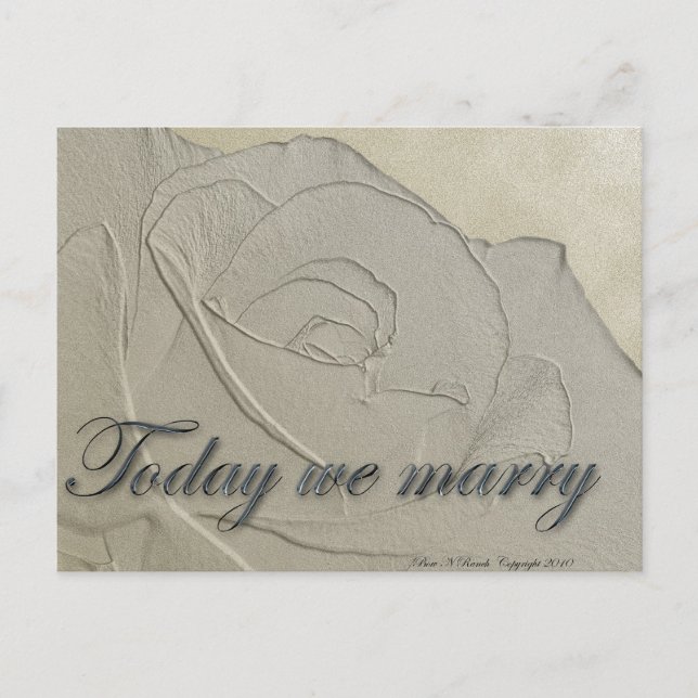 Invitación de Boda Rosa en Relieve (Anverso)