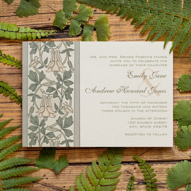 Invitación de boda rosa melocotón Art Nouveau (Subido por el creador)