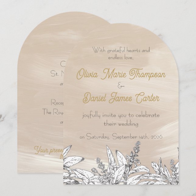 Invitación de Boda Rosa Pastel (Anverso / Reverso)