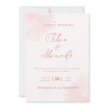 🌸 Invitación de boda rosa pastel romántica