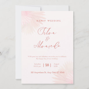 🌸 Invitación de boda rosa pastel romántica