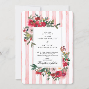 Invitación de boda rosa ramillete