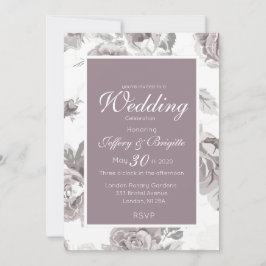 Invitación de boda rosa rosa polvoriento