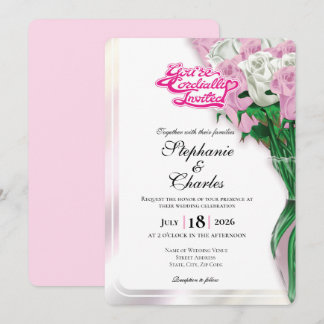 Invitación de Boda Rosa - Título Rosa #1