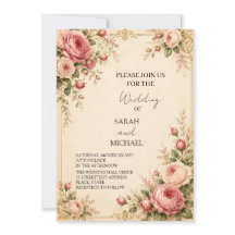 Invitación de boda Rosa Vintage