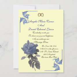 Invitación de boda rosa vintage shabby chic