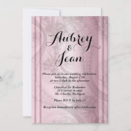 Invitación de boda rosa y negra