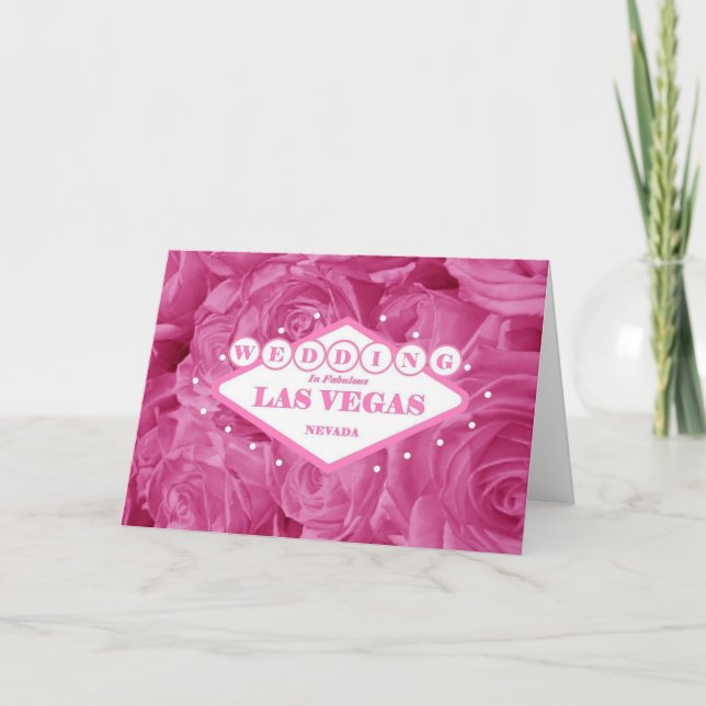 Invitación de BODA ROSADA BONITA de Las Vegas de (Anverso)