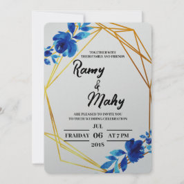 Invitación de Boda Rosas Azules Alegres