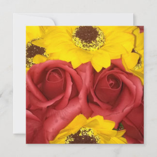 invitación de boda rosas rojas foto de girasol