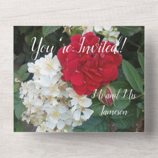 Invitación de Boda Rosas Rojas Todo en Uno