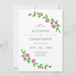 Invitación de boda Rosas Románticas