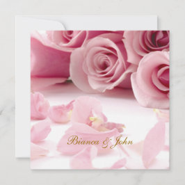 Invitación de Boda Rosas Rosadas Elegante