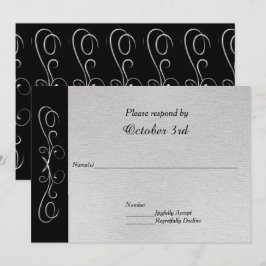 Invitación de boda RSVP con elegantes remolinos de