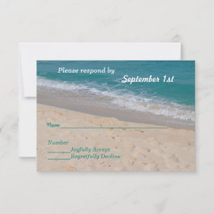 Invitación de boda RSVP Corazones en la Playa