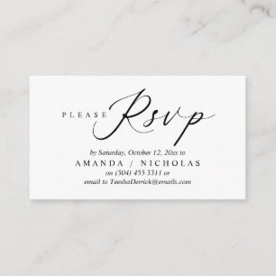 Invitación de boda RSVP, Diseño de guión de caligr