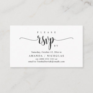 Invitación de boda RSVP, Diseño de guión de caligr