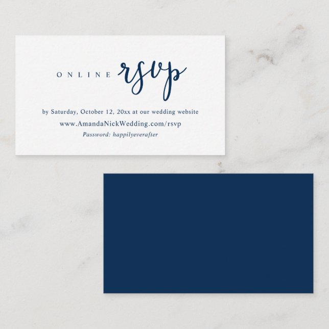 Invitación de boda RSVP en línea, tarjeta de escri (Anverso / Reverso)