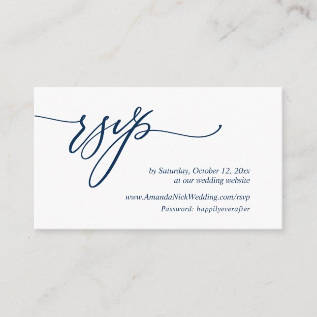 Invitación de boda RSVP en línea, tarjeta de escri (Anverso)