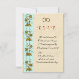 Invitación de Boda RSVP Hojas de otoño