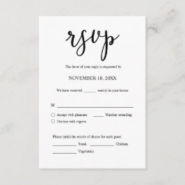 Invitación de boda RSVP Responder, opción de comid