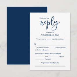 Invitación de boda RSVP Responder, opción de comid