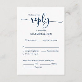 Invitación de boda RSVP Responder, opción de comid
