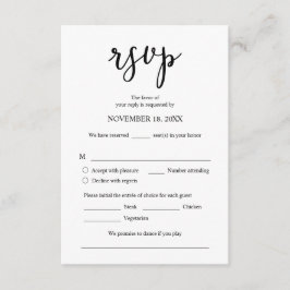 Invitación de boda RSVP Responder, opción de comid