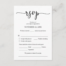 Invitación de boda RSVP Responder, opción de comid
