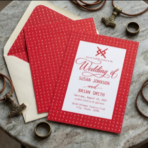 Invitación de Boda Rúnica de Amor Eterno Nórdico R