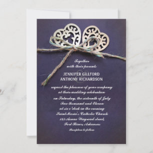 invitación de boda rústica